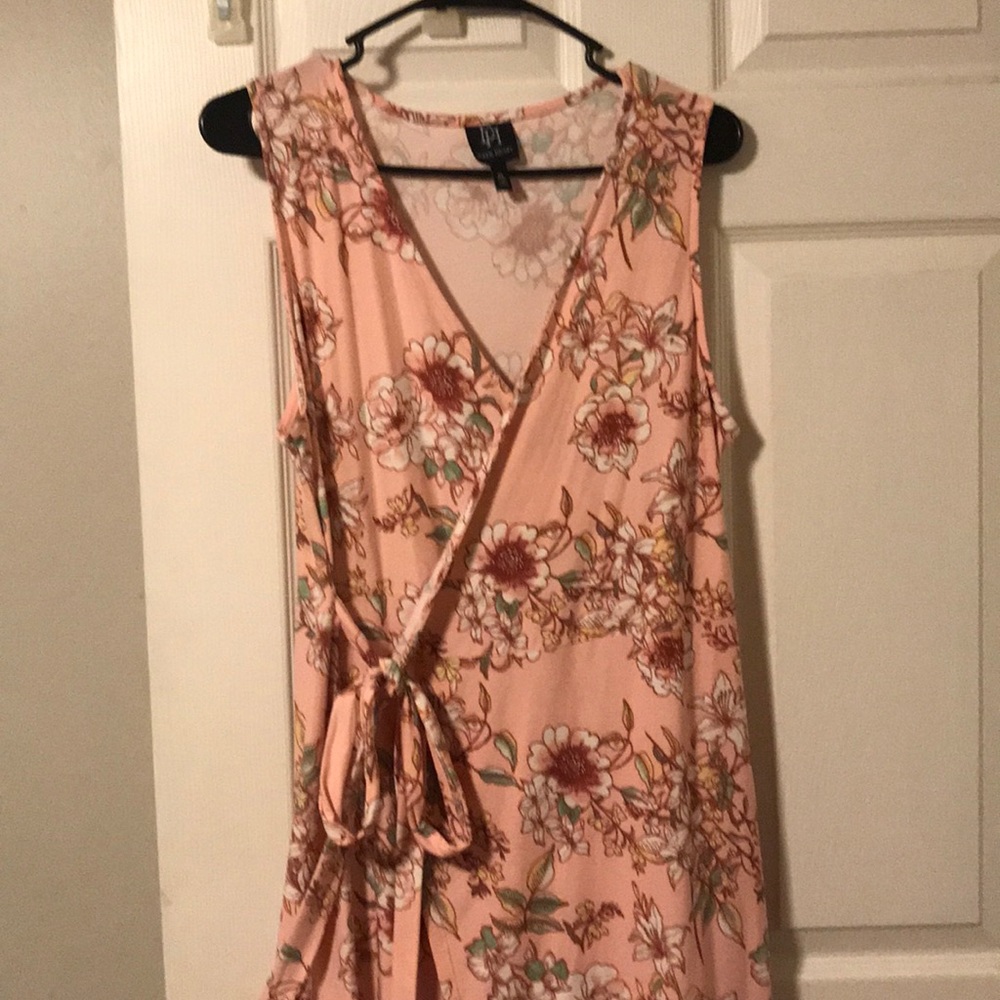 Pink Floral Wrap Dress